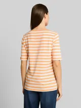 TOM TAILOR Damen T-Shirt mit Stickerei, orange, Gestreift – Bild 5