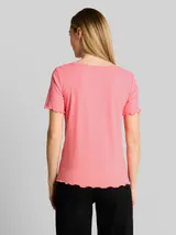 TOM TAILOR Damen T-Shirt mit Rippstruktur, rosa, Uni – Bild 5