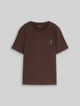 TOM TAILOR Damen T-Shirt mit Print, braun, Uni – Bild 3