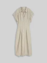 TOM TAILOR Damen Midi-Kleid mit Streifenmuster, grün, Gestreift – Bild 3