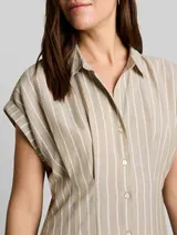 TOM TAILOR Damen Midi-Kleid mit Streifenmuster, grün, Gestreift – Bild 6