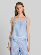 TOM TAILOR DENIM Damen Blusentop mit Streifenmuster, blau, Gestreift – Bild 4