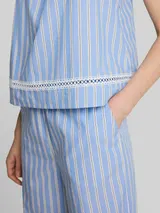 TOM TAILOR DENIM Damen Blusentop mit Streifenmuster, blau, Gestreift – Bild 6