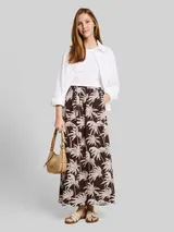 TOM TAILOR DENIM Damen Maxi-Rock aus Viskose, braun, Gemustert – Bild 4