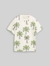 TOM TAILOR Jungen Oversize T-Shirt mit Muster, weiß, Palmenprint – Bild 3