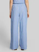 TOM TAILOR DENIM Damen Wide Leg Hose mit Streifenmuster, blau, Gestreift – Bild 5