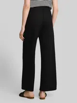 TOM TAILOR DENIM Damen Wide Leg Strickhose, schwarz, Uni – Bild 5