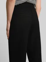 TOM TAILOR DENIM Damen Wide Leg Strickhose, schwarz, Uni – Bild 6