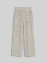 TOM TAILOR DENIM Damen Wide Leg Strickhose, weiß, Gestreift – Bild 3