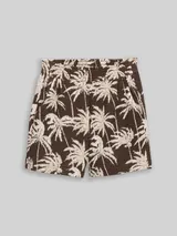 TOM TAILOR DENIM Damen Crinkle Relaxed Fit Shorts, braun, Gemustert – Bild 3