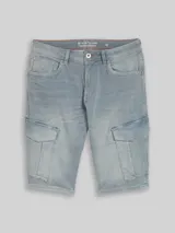 TOM TAILOR Herren TTMARVIN STRAIGHT Cargo Jeans Shorts, blau, Uni – Bild 3