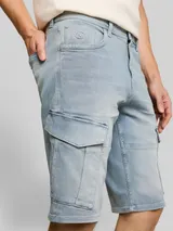 TOM TAILOR Herren TTMARVIN STRAIGHT Cargo Jeans Shorts, blau, Uni – Bild 6
