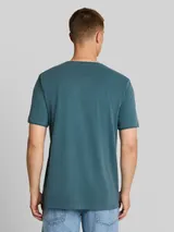 TOM TAILOR DENIM Herren T-Shirt im Used-Look, grün, Uni – Bild 5