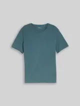 TOM TAILOR DENIM Herren T-Shirt im Used-Look, grün, Uni – Bild 3