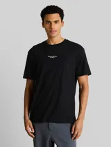 TOM TAILOR DENIM Herren Relaxed Fit T-Shirt mit Rückenprint, schwarz, Uni – Bild 4