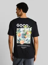 TOM TAILOR DENIM Herren Relaxed Fit T-Shirt mit Rückenprint, schwarz, Uni – Bild 5