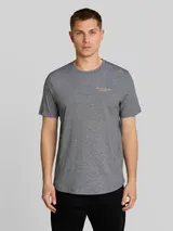 TOM TAILOR DENIM Herren T-Shirt mit feinem Streifenmuster, schwarz, Meliert – Bild 4