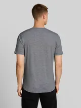 TOM TAILOR DENIM Herren T-Shirt mit feinem Streifenmuster, schwarz, Meliert – Bild 5