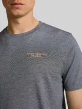 TOM TAILOR DENIM Herren T-Shirt mit feinem Streifenmuster, schwarz, Meliert – Bild 6