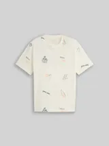 TOM TAILOR DENIM Herren Relaxed Fit T-Shirt mit Allover-Print, weiß, Gemustert – Bild 3