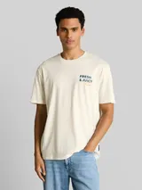 TOM TAILOR DENIM Herren Relaxed Fit T-Shirt mit Rückenprint, weiß, Uni – Bild 4