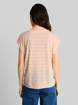 TOM TAILOR DENIM Damen T-Shirt mit Streifenmuster, orange, Gestreift – Bild 5
