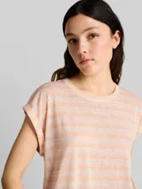 TOM TAILOR DENIM Damen T-Shirt mit Streifenmuster, orange, Gestreift – Bild 6