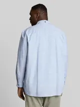 TOM TAILOR Herren Plus Size - Regular Fit Hemd mit Turn-Up-Funktion, blau, Uni – Bild 5