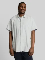 TOM TAILOR Herren Plus Size - Regular Fit Kurzarmhemd aus Baumwolle, weiß, Gepunktet – Bild 4