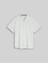 TOM TAILOR Herren Plus Size - Regular Fit Kurzarmhemd aus Baumwolle, weiß, Gepunktet – Bild 3