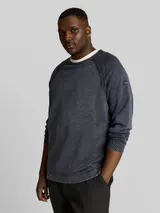 TOM TAILOR Herren Plus Size - Strickpullover aus Baumwolle, blau, Uni – Bild 4