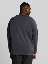 TOM TAILOR Herren Plus Size - Strickpullover aus Baumwolle, blau, Uni – Bild 5