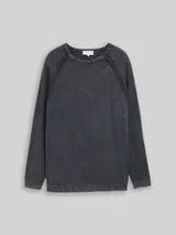 TOM TAILOR Herren Plus Size - Strickpullover aus Baumwolle, blau, Uni – Bild 3