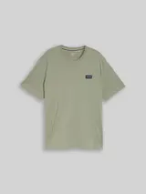 TOM TAILOR Herren Plus Size - T-Shirt aus Baumwolle mit Logo-Badge, grün, Uni – Bild 3