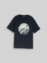 TOM TAILOR Herren Plus Size - T-Shirt mit Fotoprint, blau, Uni – Bild 3