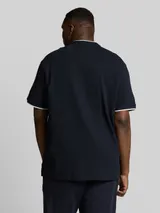 TOM TAILOR Herren Plus Size - Poloshirt mit Brusttasche, blau, Meliert – Bild 5