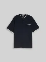 TOM TAILOR Herren Plus Size - Poloshirt mit Brusttasche, blau, Meliert – Bild 3