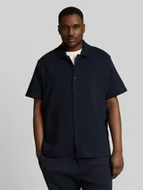 TOM TAILOR Herren Plus Size - Regular Fit Hemd aus Baumwolle, blau, Meliert – Bild 4