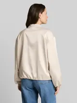 TOM TAILOR Damen Satin Blouson Jacke mit Bomberkragen, braun, Uni – Bild 5