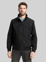 TOM TAILOR Herren Blouson Jacke mit verstaubarer Kapuze, schwarz, Uni – Bild 4