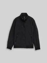 TOM TAILOR Herren Blouson Jacke mit verstaubarer Kapuze, schwarz, Uni – Bild 3