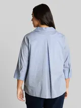 TOM TAILOR Damen Plus Size - Loose Fit Bluse mit Stickerei, blau, Gepunktet – Bild 5