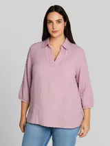 TOM TAILOR Damen Plus Size - Bluse aus Baumwolle, rosa, Uni – Bild 4