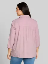 TOM TAILOR Damen Plus Size - Bluse aus Baumwolle, rosa, Uni – Bild 5