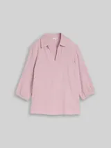 TOM TAILOR Damen Plus Size - Bluse aus Baumwolle, rosa, Uni – Bild 3