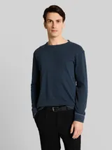 TOM TAILOR Herren Langarmshirt mit Waffelstruktur, blau, Uni – Bild 4