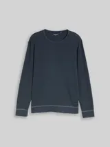 TOM TAILOR Herren Langarmshirt mit Waffelstruktur, blau, Uni – Bild 3