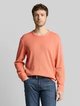 TOM TAILOR Herren Langarmshirt mit Waffelstruktur, rot, Uni – Bild 4