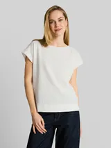 TOM TAILOR Damen Loose Fit T-Shirt, weiß, Uni – Bild 4
