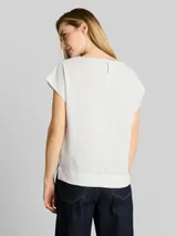 TOM TAILOR Damen Loose Fit T-Shirt, weiß, Uni – Bild 5